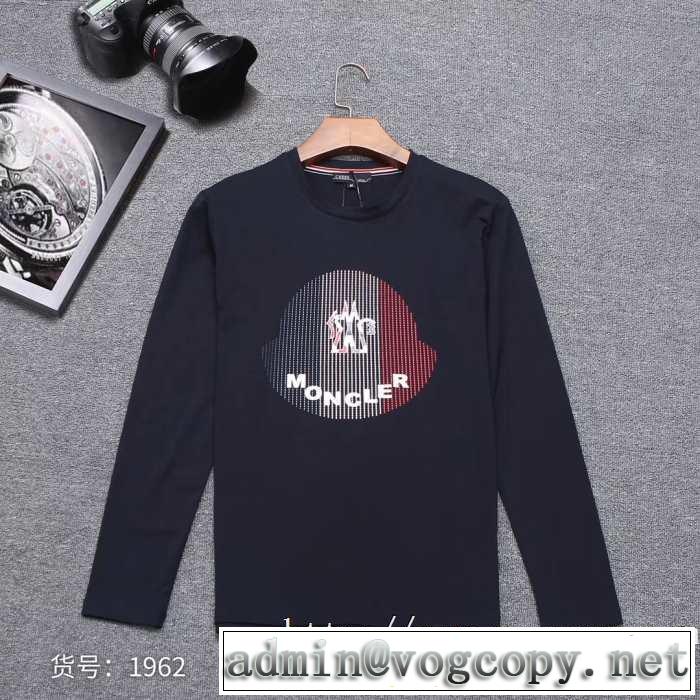 今シーズン注目のアイテム モンクレール MONCLER 長袖Tシャツ 2色可選 2019トレンドカラー秋冬セール