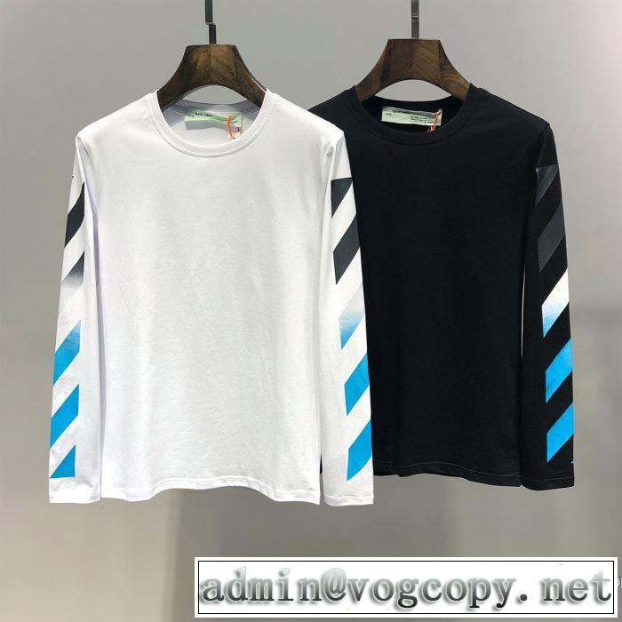 2019春夏のトレンド新商品 暑い今こそ活躍させたい！ Off-White オフホワイト 長袖Tシャツ 2色可選
