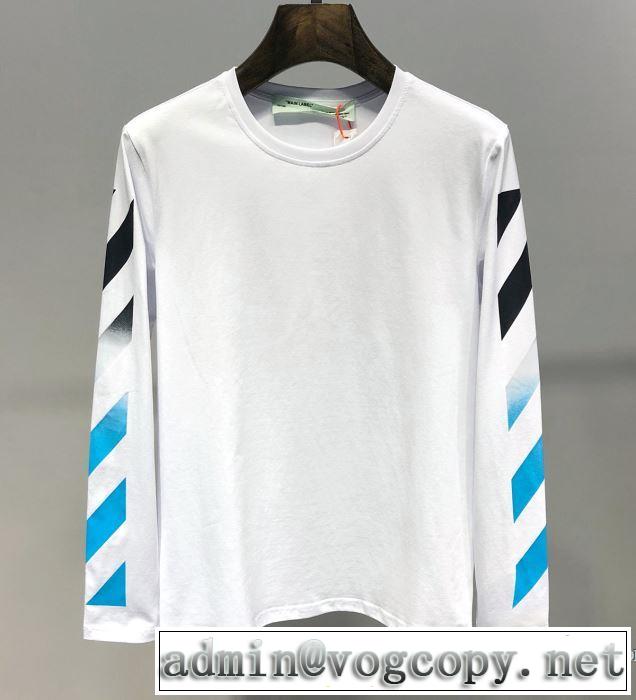 2019春夏のトレンド新商品 暑い今こそ活躍させたい！ Off-White オフホワイト 長袖Tシャツ 2色可選