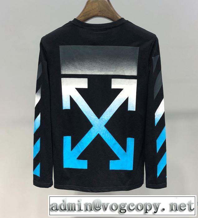 2019春夏のトレンド新商品 暑い今こそ活躍させたい！ Off-White オフホワイト 長袖Tシャツ 2色可選