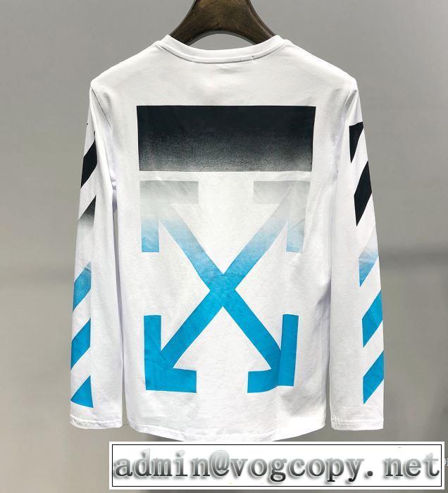 2019春夏のトレンド新商品 暑い今こそ活躍させたい！ Off-White オフホワイト 長袖Tシャツ 2色可選