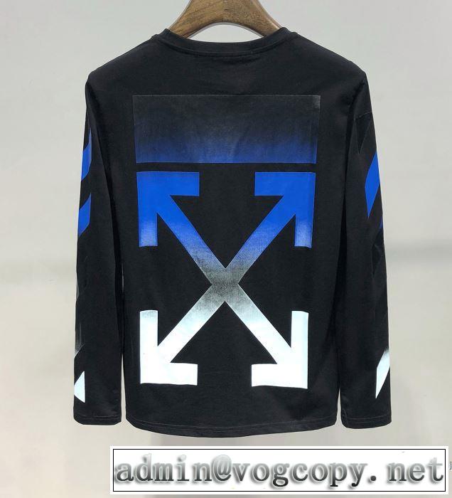 長袖Tシャツ 2色可選 2019春夏トレンドアイテム おしゃれデザインも大人気 Off-White オフホワイト
