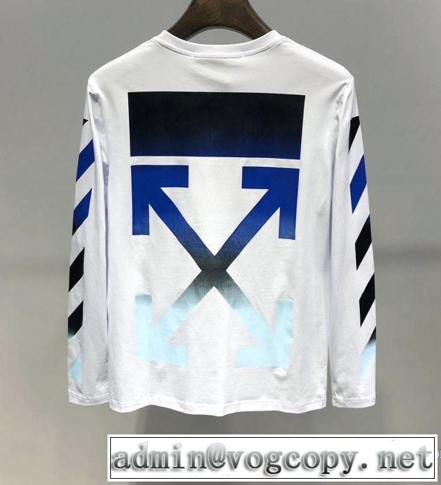 長袖Tシャツ 2色可選 2019春夏トレンドアイテム おしゃれデザインも大人気 Off-White オフホワイト