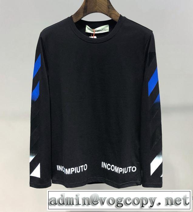 長袖Tシャツ 2色可選 2019春夏トレンドアイテム おしゃれデザインも大人気 Off-White オフホワイト