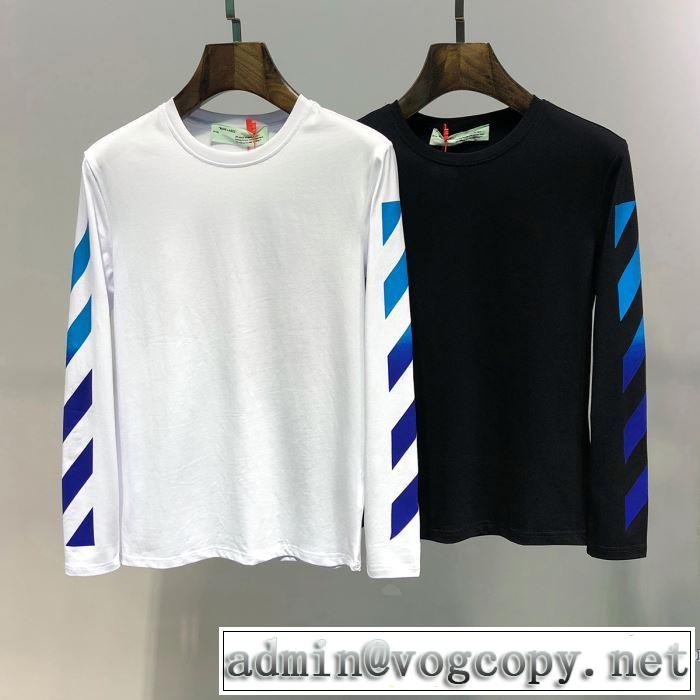 定番のスタイル春夏限定 2019春夏も引き続きトレンド Off-White オフホワイト 長袖Tシャツ 2色可選