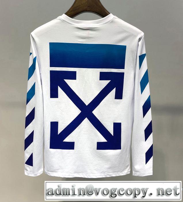 定番のスタイル春夏限定 2019春夏も引き続きトレンド Off-White オフホワイト 長袖Tシャツ 2色可選