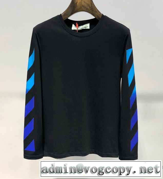 定番のスタイル春夏限定 2019春夏も引き続きトレンド Off-White オフホワイト 長袖Tシャツ 2色可選