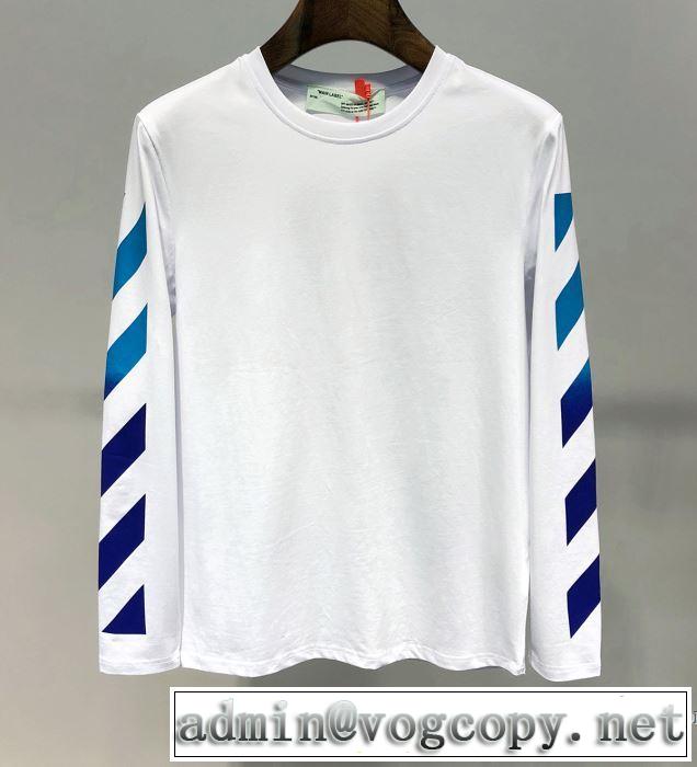 定番のスタイル春夏限定 2019春夏も引き続きトレンド Off-White オフホワイト 長袖Tシャツ 2色可選