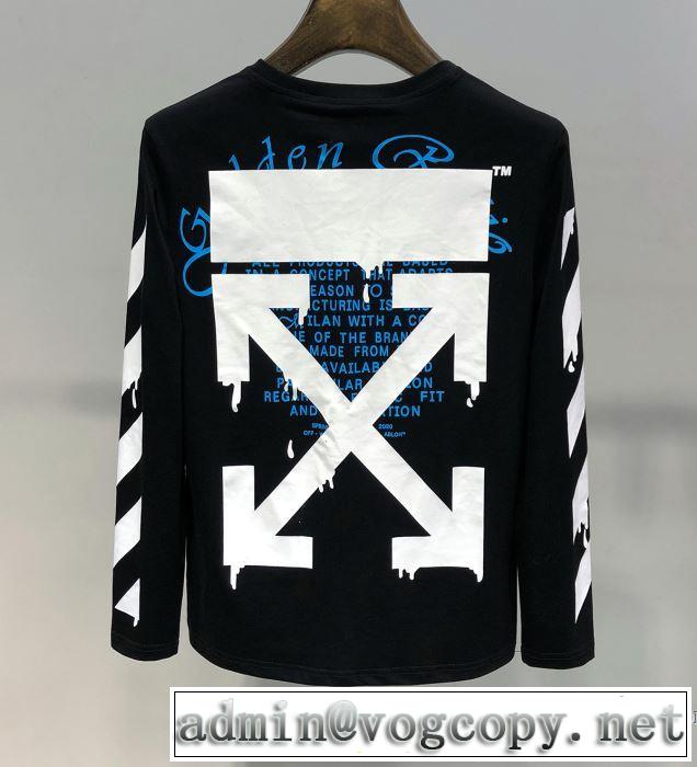 長袖Tシャツ 2色可選 大人カジュアル夏ファッション2019 今季トレンドの限定アイテム Off-White オフホワイト