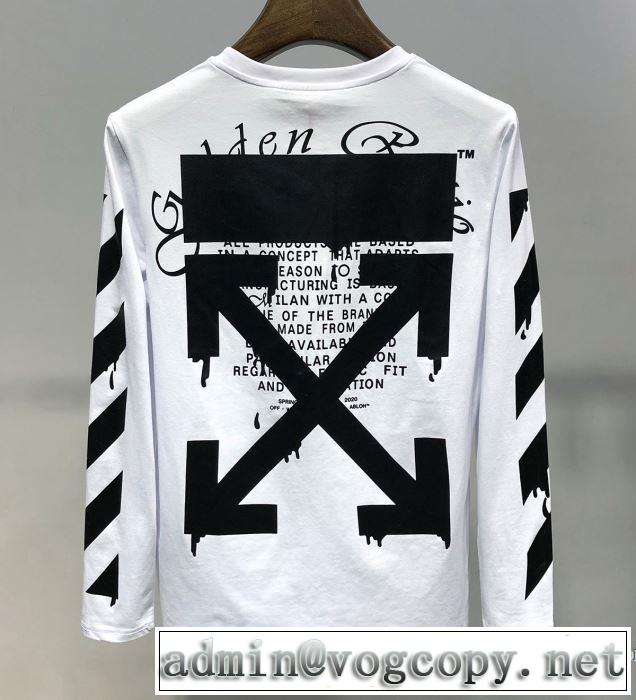 長袖Tシャツ 2色可選 大人カジュアル夏ファッション2019 今季トレンドの限定アイテム Off-White オフホワイト