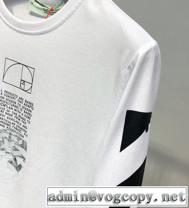 長袖Tシャツ 2色可選 大人カジュアル夏ファッション2019 今季トレンドの限定アイテム Off-White オフホワイト