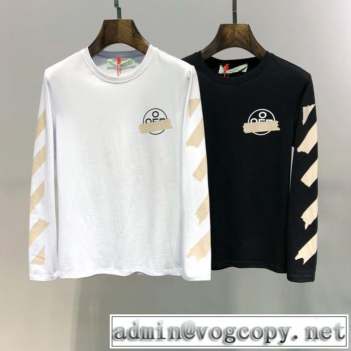 大人の可愛さを引き立て 2019年春夏流行ファッション Off-White オフホワイト 長袖Tシャツ 2色可選