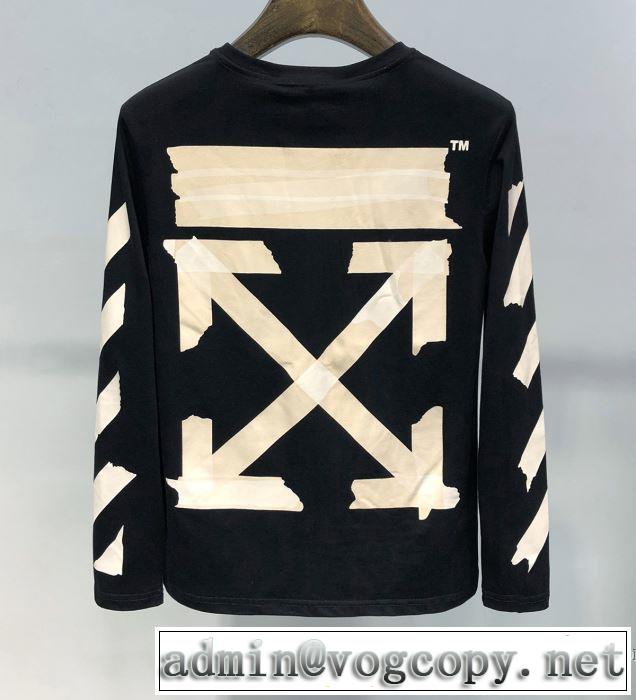 大人の可愛さを引き立て 2019年春夏流行ファッション Off-White オフホワイト 長袖Tシャツ 2色可選