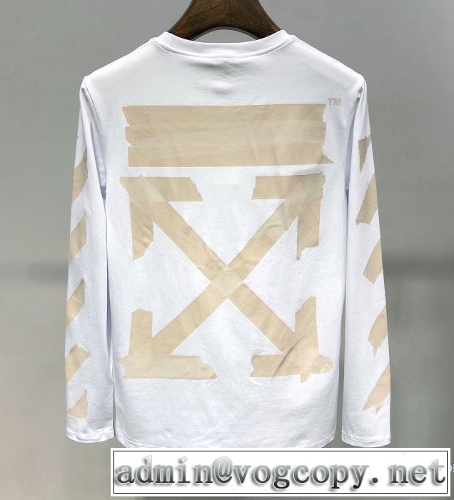 大人の可愛さを引き立て 2019年春夏流行ファッション Off-White オフホワイト 長袖Tシャツ 2色可選
