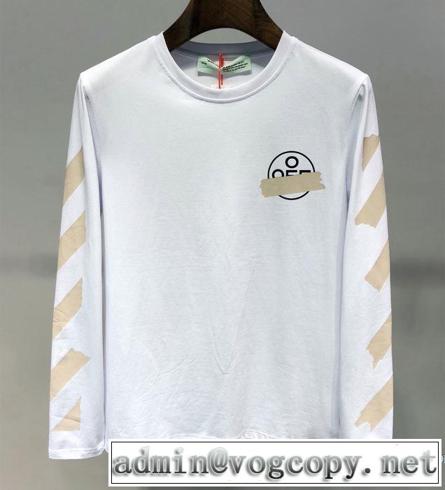 大人の可愛さを引き立て 2019年春夏流行ファッション Off-White オフホワイト 長袖Tシャツ 2色可選