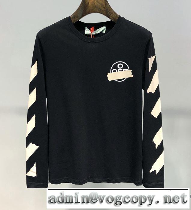 大人の可愛さを引き立て 2019年春夏流行ファッション Off-White オフホワイト 長袖Tシャツ 2色可選