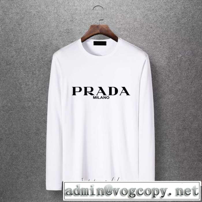 長袖Tシャツ 多色可選 2019秋に注目したい 秋冬ファッションコーディネート プラダ PRADA