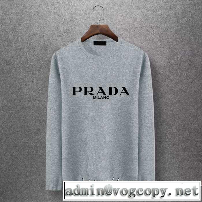 長袖Tシャツ 多色可選 2019秋に注目したい 秋冬ファッションコーディネート プラダ PRADA