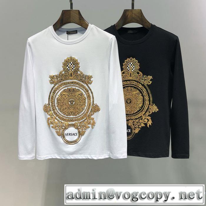 オススメしたい最新注目ファション ヴェルサーチ VERSACE 長袖Tシャツ 2色可選 2019年最新ファッション