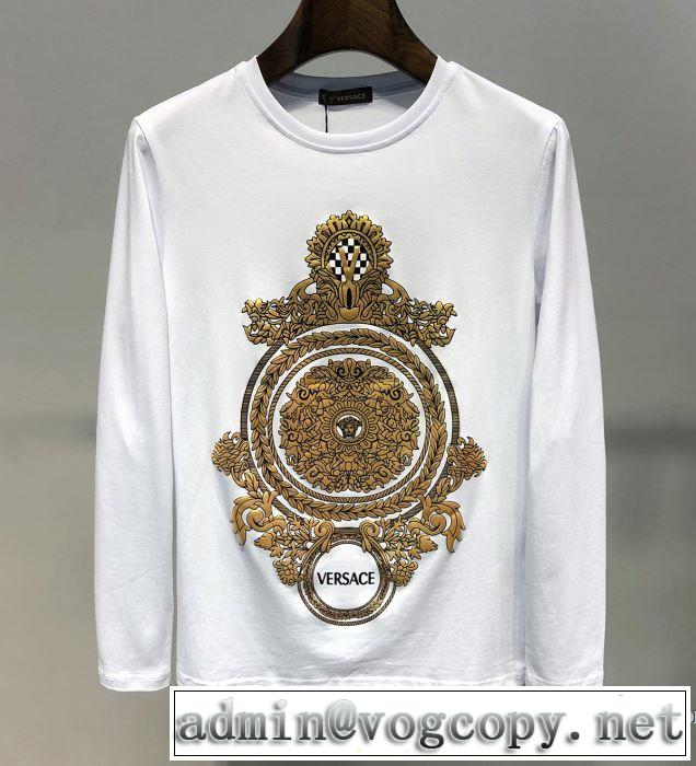 オススメしたい最新注目ファション ヴェルサーチ VERSACE 長袖Tシャツ 2色可選 2019年最新ファッション