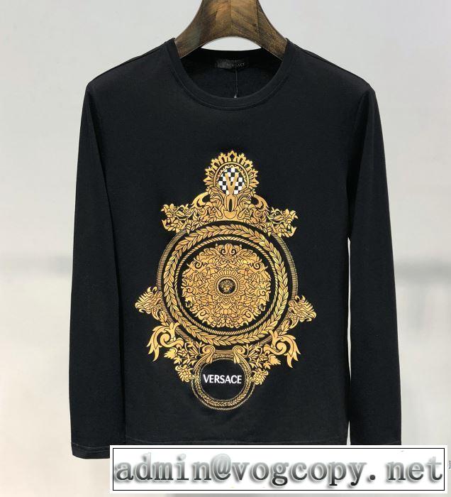 オススメしたい最新注目ファション ヴェルサーチ VERSACE 長袖Tシャツ 2色可選 2019年最新ファッション