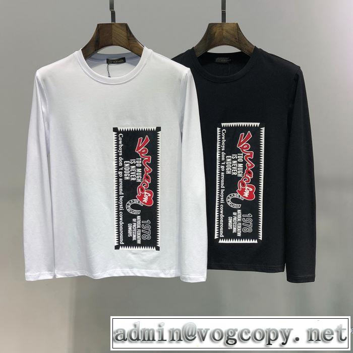 2色可選 長袖Tシャツ 2019春夏の大注目トレンド 定番のスタイル春夏限定 ヴェルサーチ VERSACE