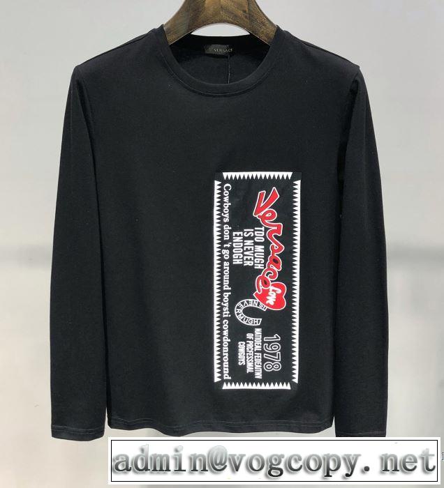2色可選 長袖Tシャツ 2019春夏の大注目トレンド 定番のスタイル春夏限定 ヴェルサーチ VERSACE