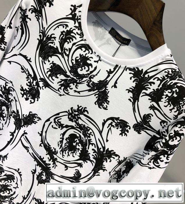 大人カジュアル夏ファッション2019 ヴェルサーチ VERSACE 長袖Tシャツ 2色可選 暑い季節も大活躍