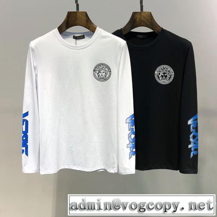 クラシカルな雰囲気 《2019年》今、注目のストリート ヴェルサーチ VERSACE 長袖Tシャツ 2色可選