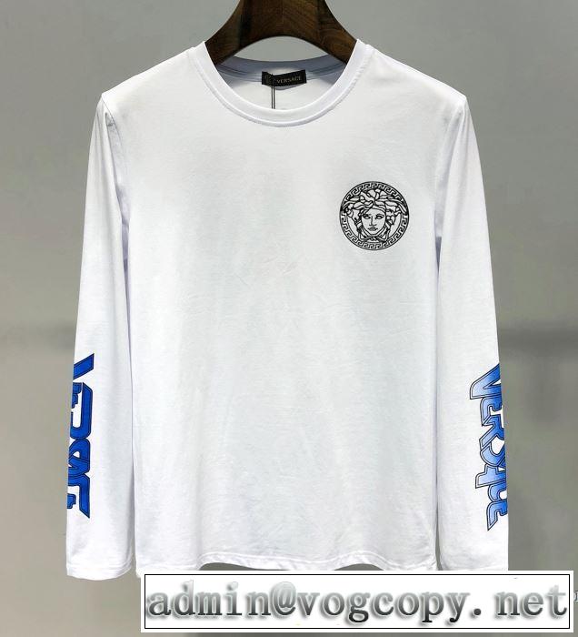 クラシカルな雰囲気 《2019年》今、注目のストリート ヴェルサーチ VERSACE 長袖Tシャツ 2色可選