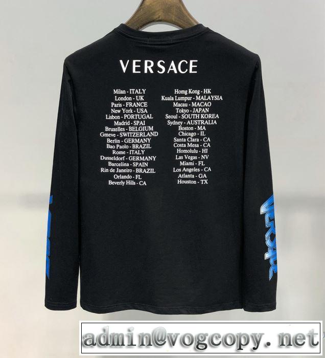 クラシカルな雰囲気 《2019年》今、注目のストリート ヴェルサーチ VERSACE 長袖Tシャツ 2色可選