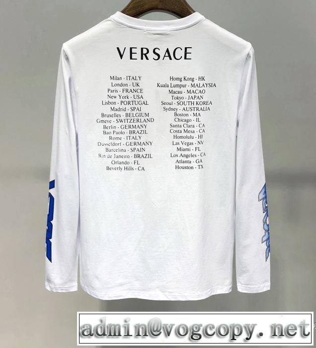 クラシカルな雰囲気 《2019年》今、注目のストリート ヴェルサーチ VERSACE 長袖Tシャツ 2色可選