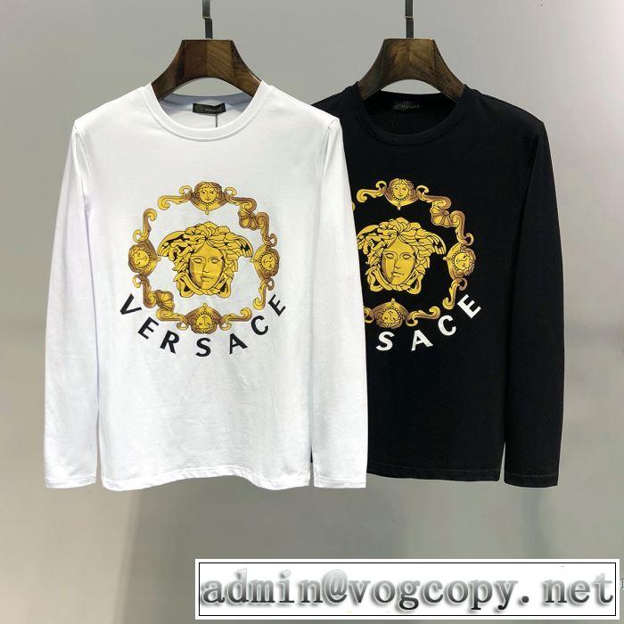 ヴェルサーチ VERSACE 長袖Tシャツ 2色可選 春夏シンプルファッションでOK！2019春夏は人気定番