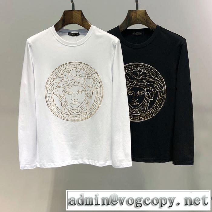2019年春夏流行ファッション 大人の可愛さを引き立て ヴェルサーチ VERSACE 長袖Tシャツ 2色可選