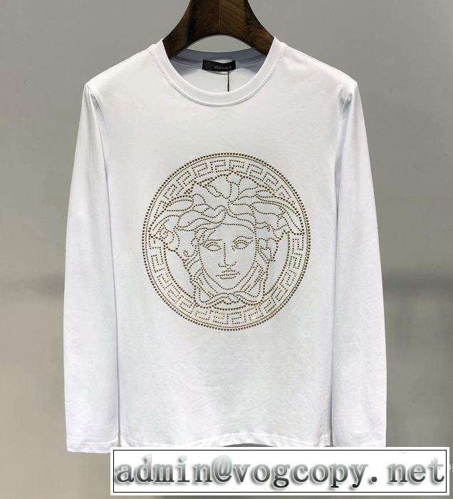 2019年春夏流行ファッション 大人の可愛さを引き立て ヴェルサーチ VERSACE 長袖Tシャツ 2色可選