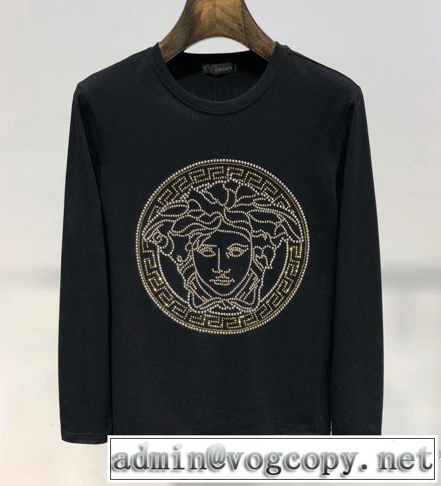 2019年春夏流行ファッション 大人の可愛さを引き立て ヴェルサーチ VERSACE 長袖Tシャツ 2色可選