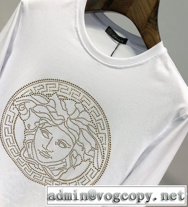 2019年春夏流行ファッション 大人の可愛さを引き立て ヴェルサーチ VERSACE 長袖Tシャツ 2色可選