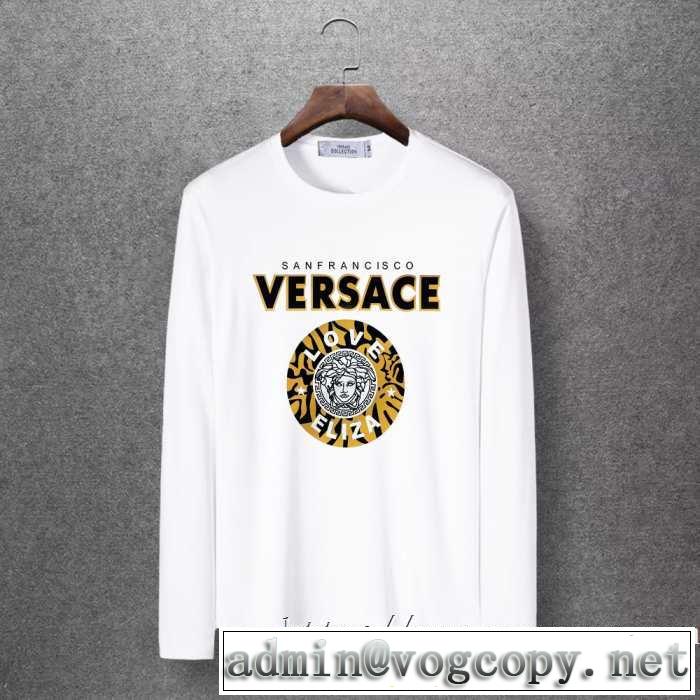 毎日はちょっとイイ秋冬新品 2019秋冬トレンドアイテム ヴェルサーチ VERSACE 長袖Tシャツ 4色可選