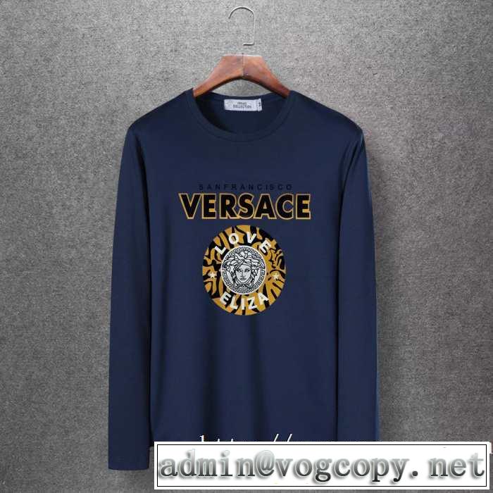 毎日はちょっとイイ秋冬新品 2019秋冬トレンドアイテム ヴェルサーチ VERSACE 長袖Tシャツ 4色可選