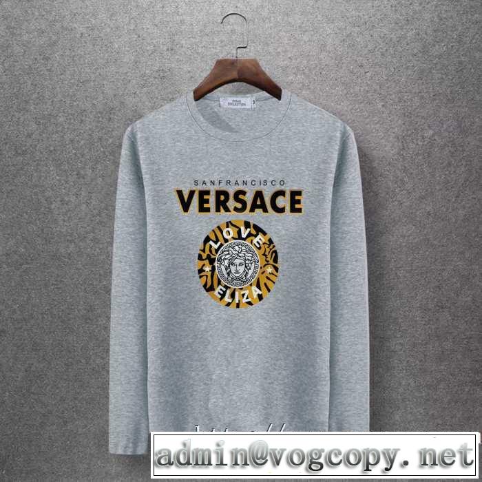毎日はちょっとイイ秋冬新品 2019秋冬トレンドアイテム ヴェルサーチ VERSACE 長袖Tシャツ 4色可選