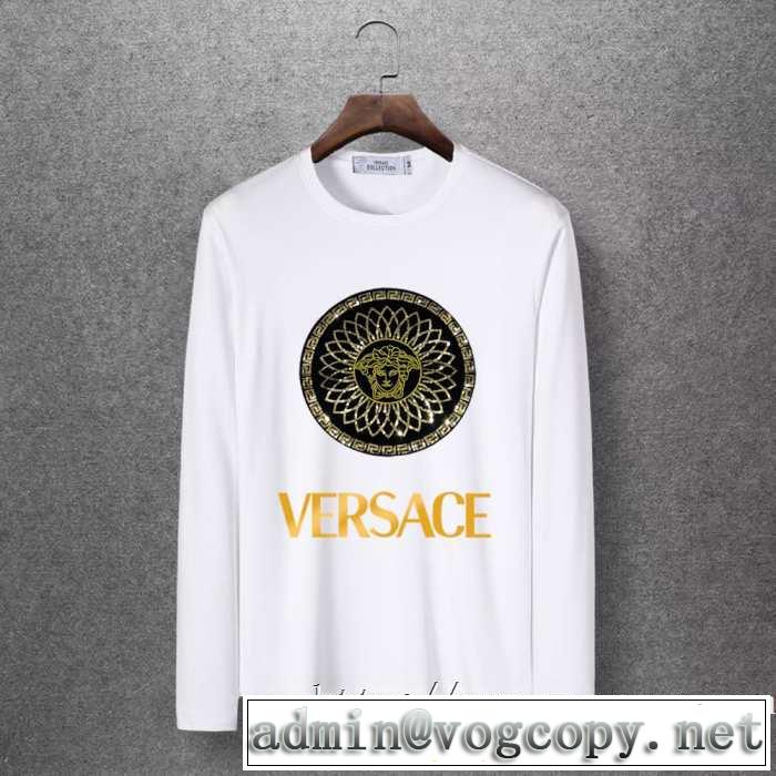 2019秋冬最重要アイテム ヴェルサーチ VERSACE 長袖Tシャツ 4色可選 おしゃれでおすすめ今季トレンド