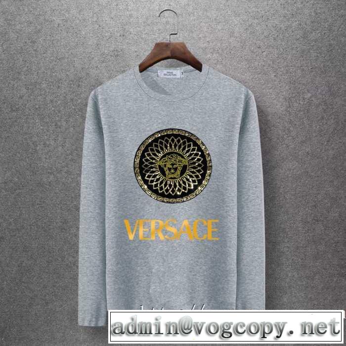 2019秋冬最重要アイテム ヴェルサーチ VERSACE 長袖Tシャツ 4色可選 おしゃれでおすすめ今季トレンド