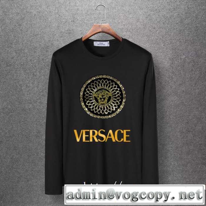 2019秋冬最重要アイテム ヴェルサーチ VERSACE 長袖Tシャツ 4色可選 おしゃれでおすすめ今季トレンド