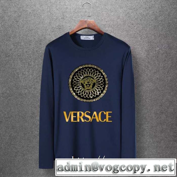 2019秋冬最重要アイテム ヴェルサーチ VERSACE 長袖Tシャツ 4色可選 おしゃれでおすすめ今季トレンド