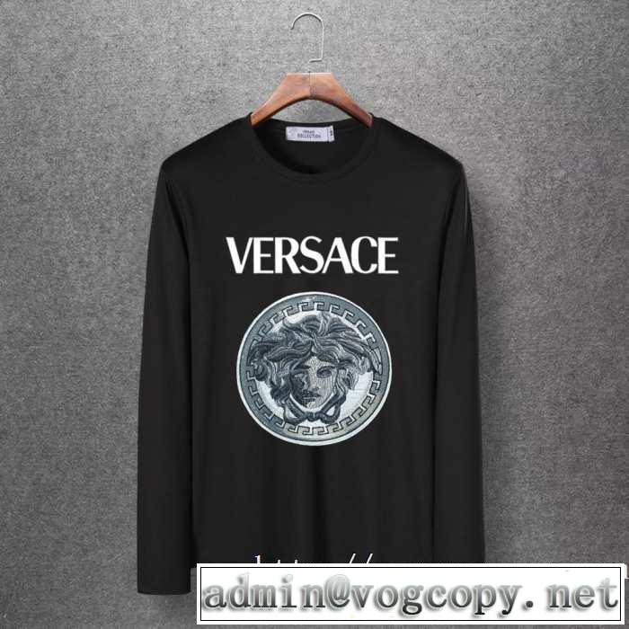 4色可選 長袖Tシャツ 今年注目すべき秋冬ファッション 2019トレンドアイテム激安 ヴェルサーチ VERSACE