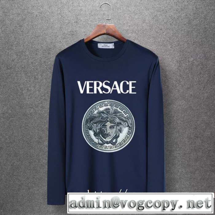 4色可選 長袖Tシャツ 今年注目すべき秋冬ファッション 2019トレンドアイテム激安 ヴェルサーチ VERSACE