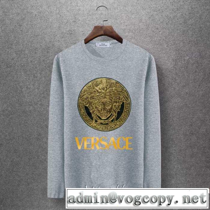 速報！2019年秋ファッショントレンド ヴェルサーチ VERSACE 長袖Tシャツ 4色可選 秋冬に大注目のカラー