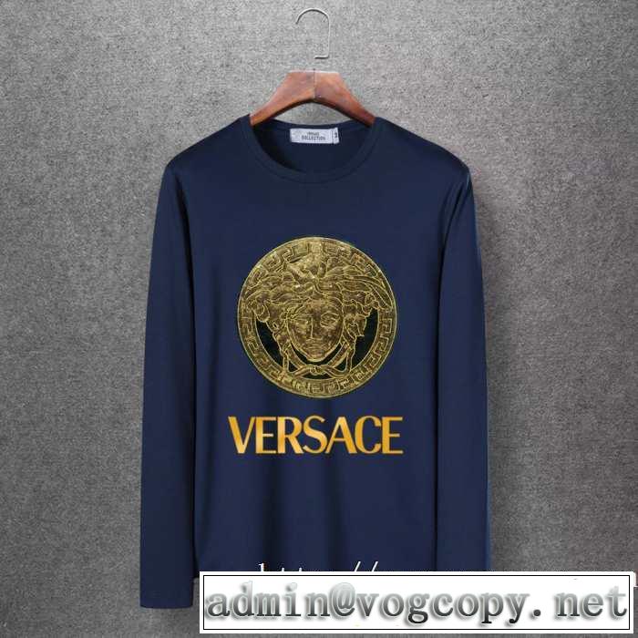 速報！2019年秋ファッショントレンド ヴェルサーチ VERSACE 長袖Tシャツ 4色可選 秋冬に大注目のカラー