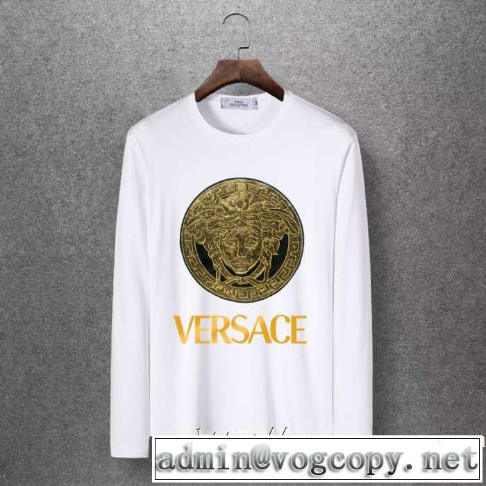 速報！2019年秋ファッショントレンド ヴェルサーチ VERSACE 長袖Tシャツ 4色可選 秋冬に大注目のカラー