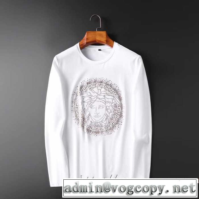 ヴェルサーチ VERSACE 長袖Tシャツ 2色可選 2019トレンドカラー秋冬セール 機能性が良くブランド新品